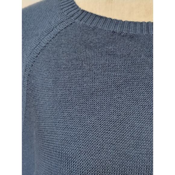VOYAGE By Marina Rinaldi Gray Blue Wide 3/4 Sleeve Tunic Sweater Merino Wool L - Picture 3 of 13